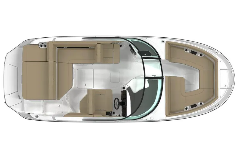 Slide: The Image of Manufacturer Provided Image: Top view of 2026 Sea Ray SDX 230 boat with spacious seating layout. - 9