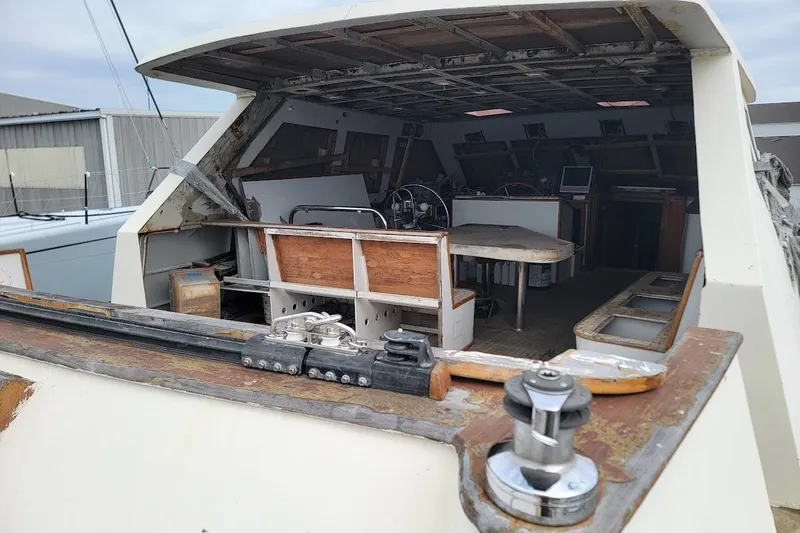Slide: The Image of Interior view of a 1989 Custom Rob Ladd PH Motorsailer Cutter project boat. - 32