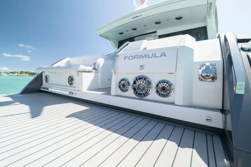 Slide: The Image of 2022 Formula 500 Super Sport Crossover yacht with sleek deck and modern design. - 43