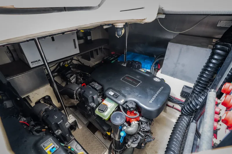 Slide: The Image of Engine room of 2009 Regal Commodore 4460 with Volvo Penta engine and Kohler power system. - 57