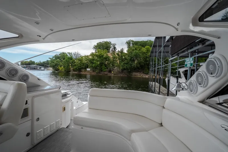 Slide: The Image of Luxurious interior of 2009 Regal Commodore 4460 yacht with scenic water view. - 17