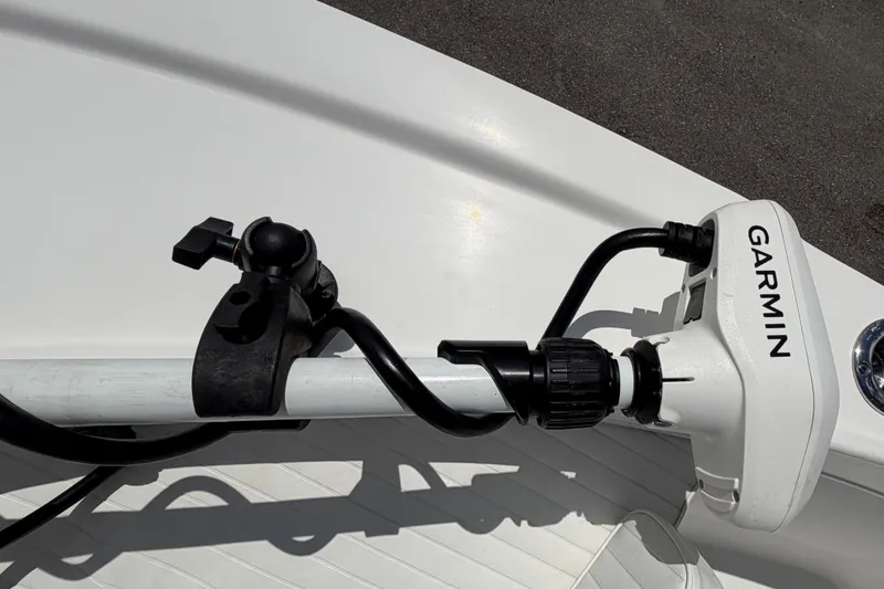 Slide: The Image of Close-up of a Garmin device on a boat. - 43