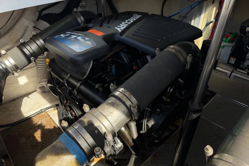 Slide: The Image of Engine compartment of a 2003 Formula 37 Performance Cruiser with MerCruiser 8.1S engine. - 56