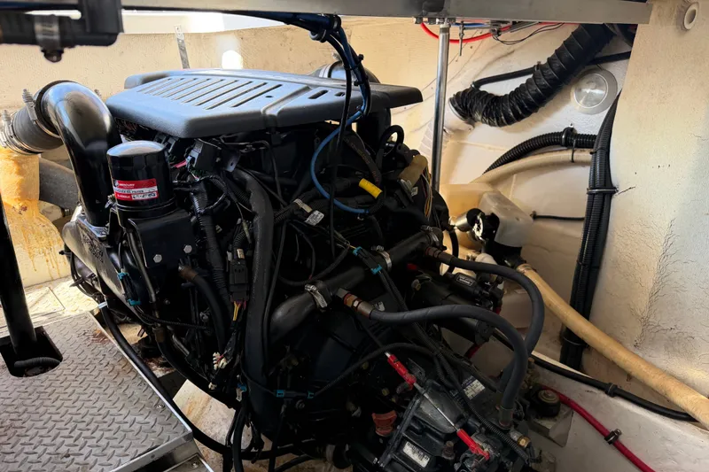 Slide: The Image of Engine compartment of a 2003 Formula 37 Performance Cruiser boat. - 54