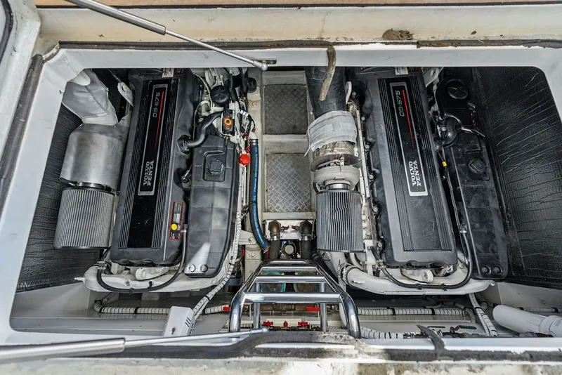Slide: The Image of Engine compartment of 2006 Fairline Targa 47 GT with Volvo Penta engines. - 60