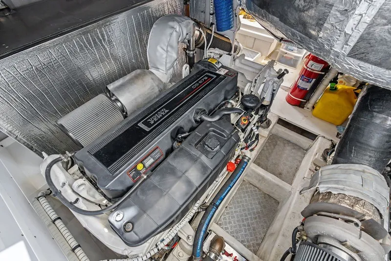 Slide: The Image of Engine room of 2006 Fairline Targa 47 GT with Volvo Penta engine. - 62