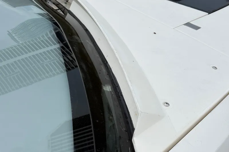 Slide: The Image of Close-up of 2012 Fairline Targa 58 yacht's windshield and deck details. - 84