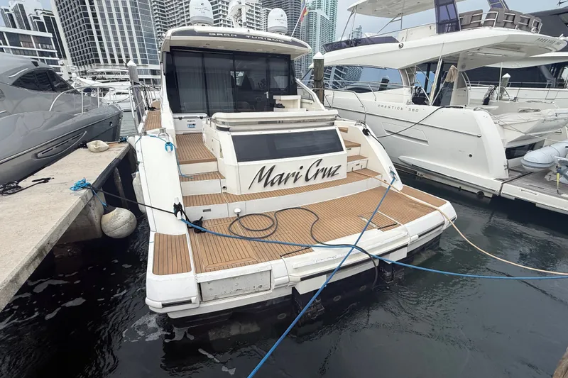 Slide: The Image of Luxury Fairline Targa 58 yacht docked at marina, 2012 model. - 77