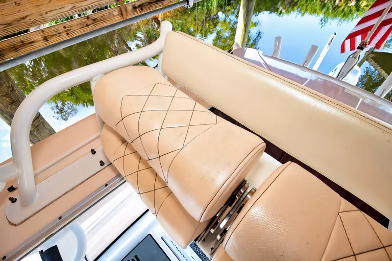 Slide: The Image of Luxurious seating on 2021 Blue Wave 2800 Makaira boat with elegant stitching design. - 54