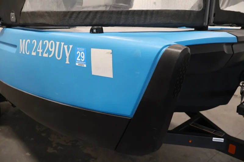 Slide: The Image of 2023 Sea-Doo Switch 16 watercraft with Michigan registration, blue exterior detail. - 36
