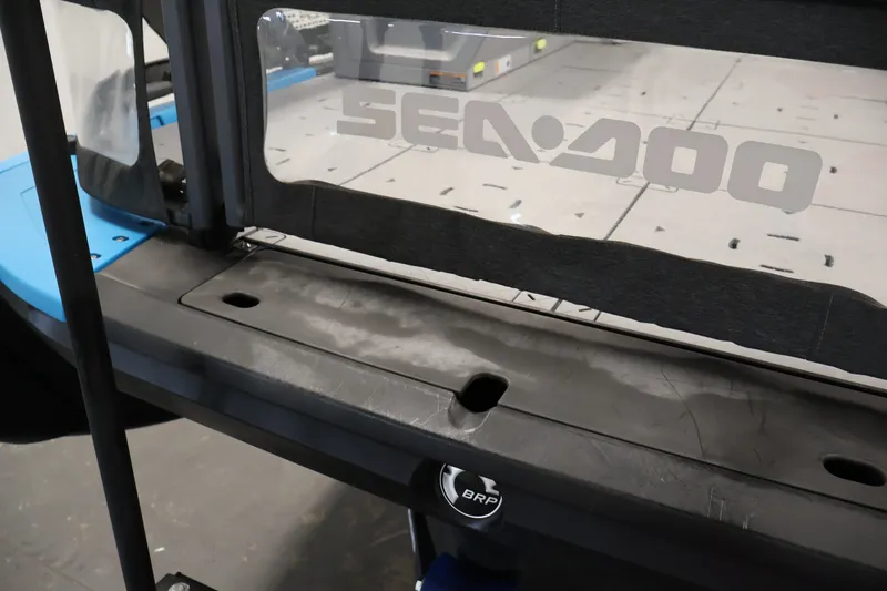 Slide: The Image of 2023 Sea-Doo Switch 16 interior detail with logo and BRP emblem. - 35