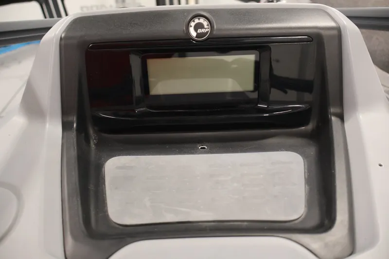 Slide: The Image of Dashboard of 2023 Sea-Doo Switch 16, featuring a digital display and BRP logo. - 16