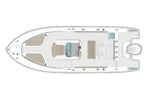 Slide: The Image of Manufacturer Provided Image: Top view of 2017 Pursuit C 238 Center Console boat layout. - 9