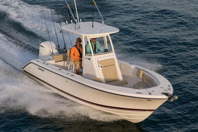 The Image of Manufacturer Provided Image: 2017 Pursuit C 238 Center Console boat cruising on water. - 0
