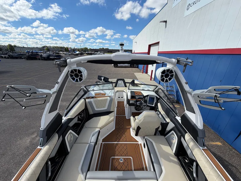 Slide: The Image of The image shows a modern motorboat with stylish interior and high-quality speakers. - 21