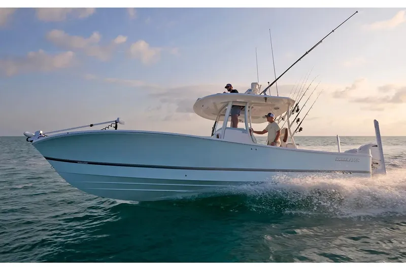 Slide: The Image of Barca Regulator 30XO 2026 in navigazione al tramonto. - 2