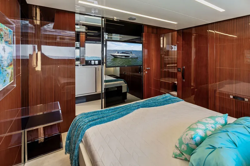 Slide: The Image of Luxurious interior of 2019 Riva 56' Rivale yacht with elegant wood paneling. - 45
