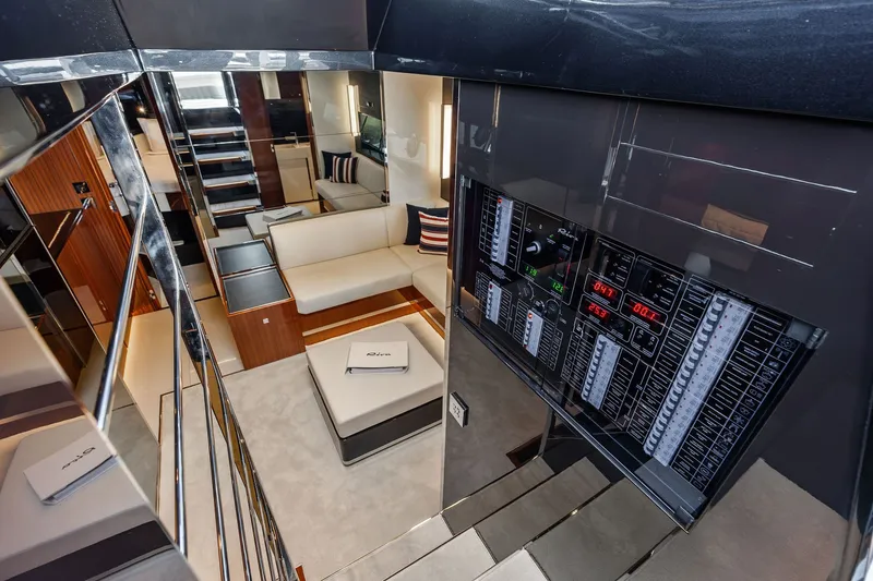 Slide: The Image of Luxurious interior of 2019 Riva 56' Rivale yacht with modern control panel. - 28