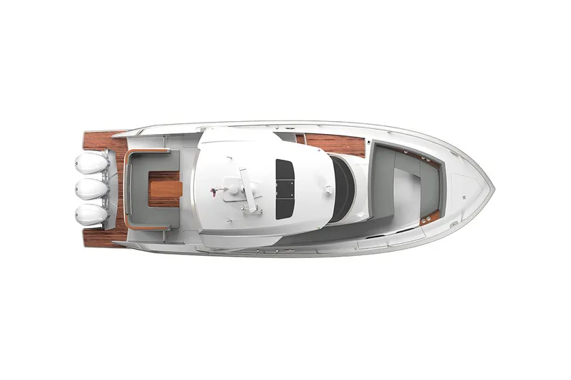 Slide: The Image of Manufacturer Provided Image: Top view of 2022 Tiara Yachts 38 LS model boat with triple outboard engines. - 16