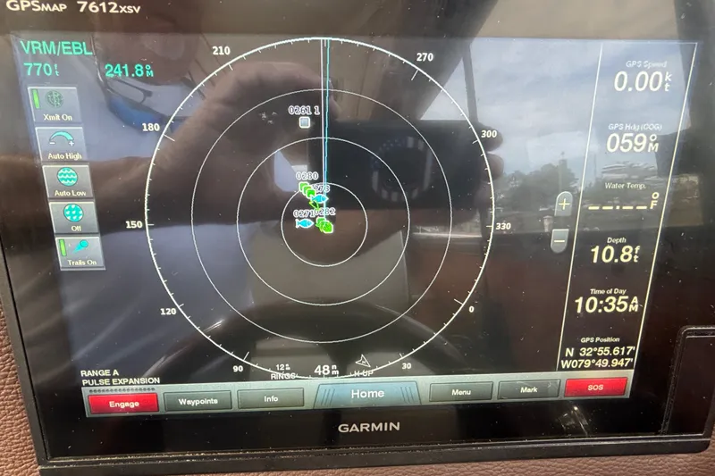 Slide: The Image of Garmin 48 NM Radar display on 2016 Cutwater C-28 - 46
