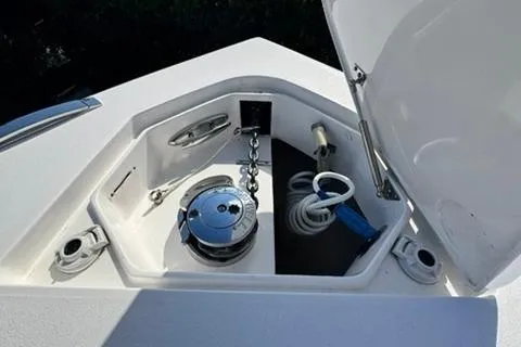 Slide: The Image of 2020 Intrepid 375 Nomad SE anchor locker with chain and rope storage. - 34