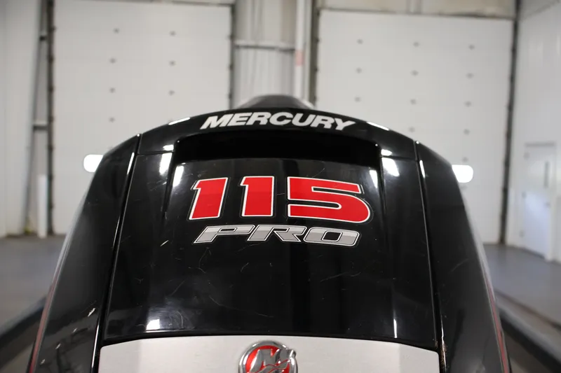 Slide: The Image of Mercury 115 Pro outboard motor on 2021 Lowe Stinger 195C boat. - 36