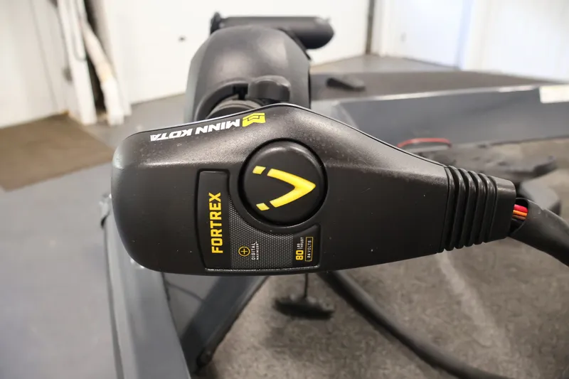 Slide: The Image of Minn Kota Fortrex trolling motor on 2021 Lowe Stinger 195C boat. - 11