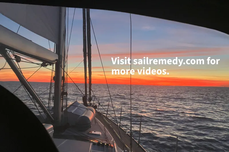 Slide: The Image of Sailing at sunset on a 2012 Jeanneau 57 yacht, ocean view. - 55