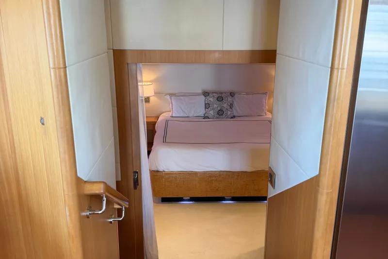 Slide: The Image of Luxurious bedroom interior of 2011 Pedigree Cat Sportfish Catamaran with elegant bedding. - 33