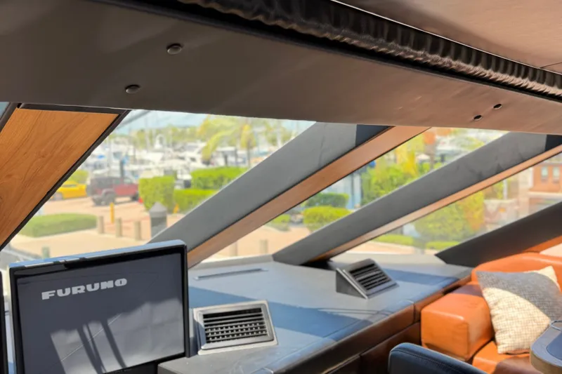 Slide: The Image of Interior view of 2011 Pedigree Cat Sportfish Catamaran with modern design and navigation equipment. - 15