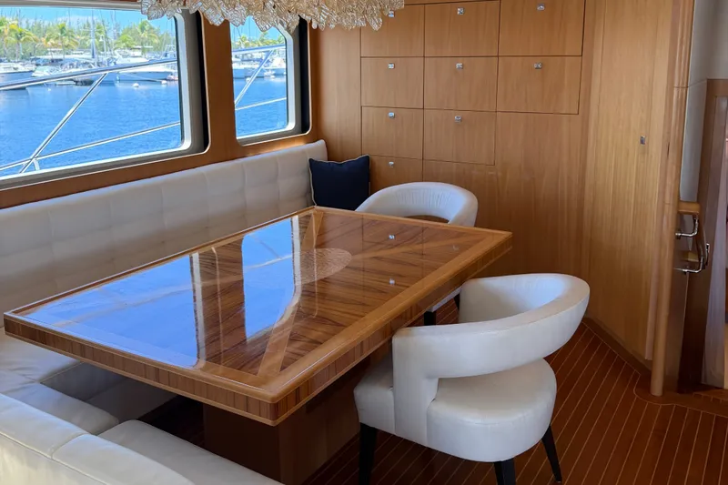 Slide: The Image of Luxurious interior of 2011 Pedigree Cat Sportfish Catamaran with elegant dining area. - 29