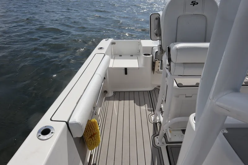 Slide: The Image of 2021 Seapro 219 boat interior with seating and ocean view. - 21