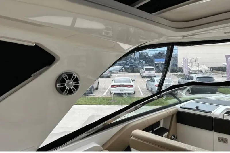 Slide: The Image of 2024 Sea Ray SLX 310 interior view with sleek design and modern features. - 29
