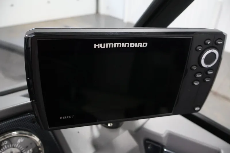 Slide: The Image of Humminbird Helix 7 fish finder on 2022 Lowe Fishing Machine 1625WT dashboard. - 23