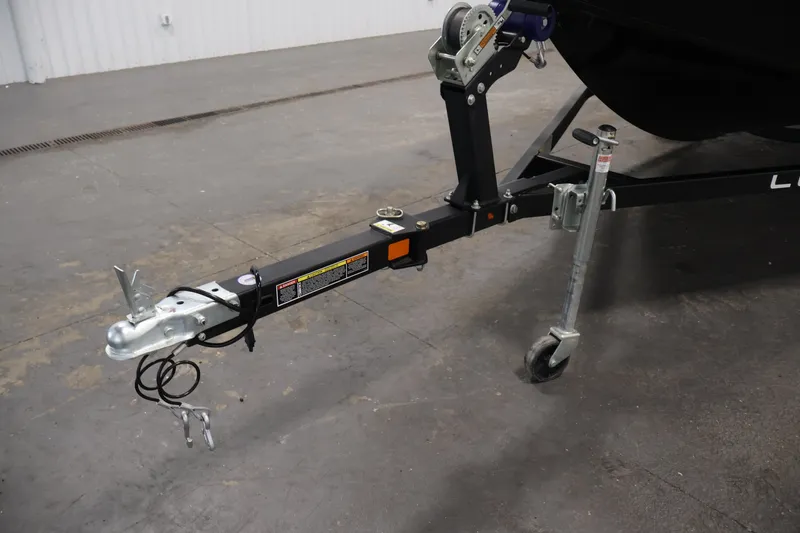 Slide: The Image of Trailer hitch of 2022 Lowe Fishing Machine 1625WT in a garage setting. - 40