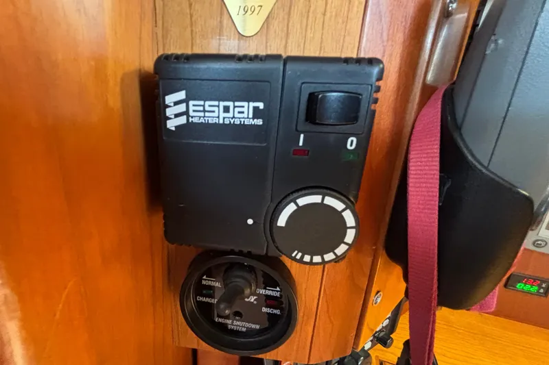 Slide: The Image of Espar heater control system on a 2002 Sabre 402 yacht interior. - 41