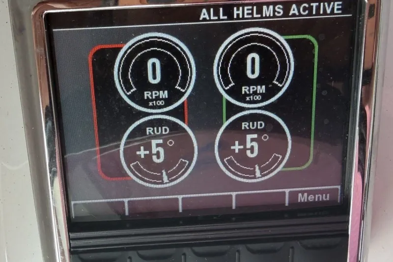 Slide: The Image of Display screen of 2022 Sea Cat 260 showing RPM and rudder angle. - 93