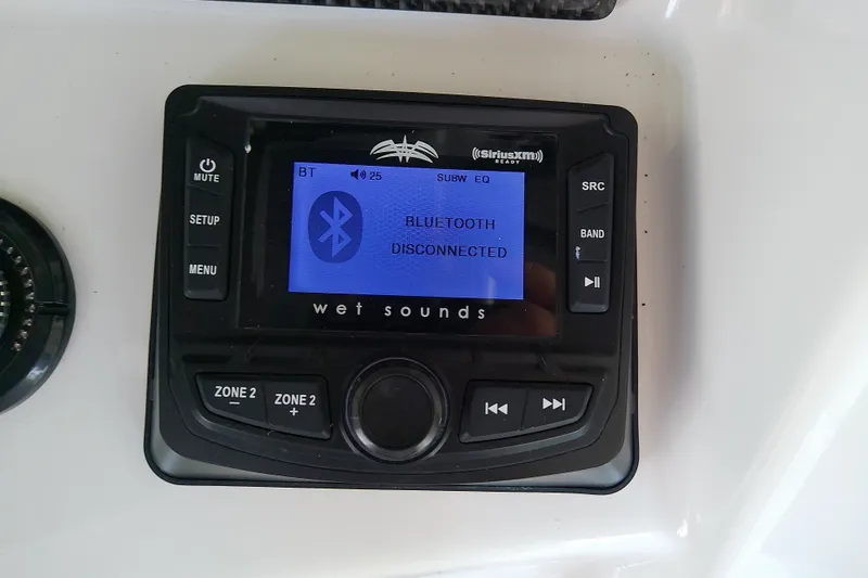 Slide: The Image of Bluetooth audio system on 2022 Sea Cat 260, displaying "Bluetooth Disconnected." - 67