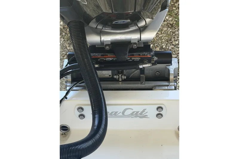 Slide: The Image of 2022 Sea Cat 260 boat engine detail with OptiMax system and branding. - 83