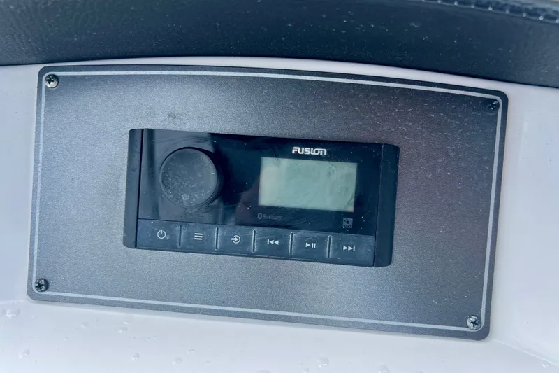 Slide: The Image of Fusion audio system on 2024 Hurricane Sundeck Sport 218 OB boat dashboard. - 16