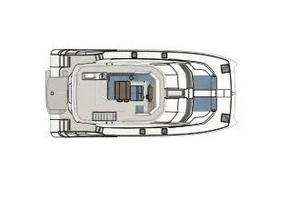 Slide: The Image of Manufacturer Provided Image: Top view layout of 2026 Aquila 54 Yacht, showcasing deck and interior design. - 20