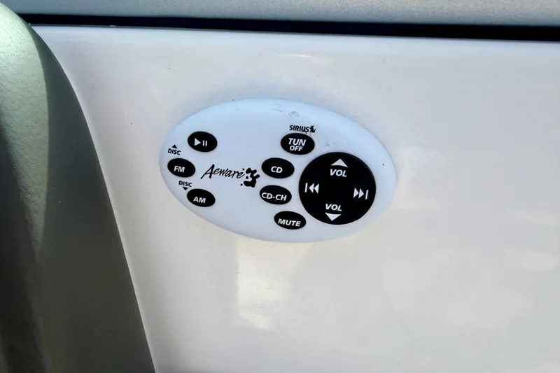 Slide: The Image of Audio control panel on a 2007 Moomba Outback V boat dashboard. - 55