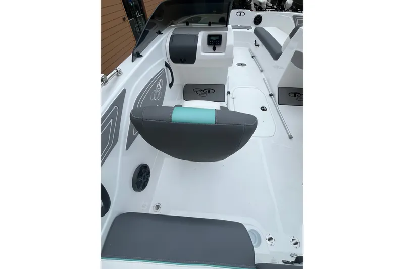 Slide: The Image of 2027 Tahoe T21 boat interior with modern seating and dashboard design. - 4