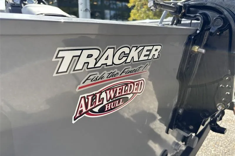 Slide: The Image of 2027 Tracker Super Guide V-16 SC boat with "All Welded Hull" decal. - 13
