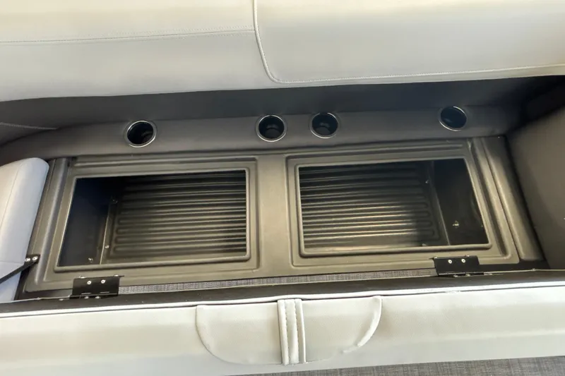 Slide: The Image of Storage compartment in 2027 Sun Tracker Party Barge 18 DLX pontoon boat. - 34