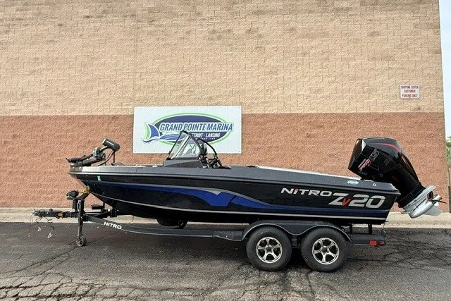 Slide: The Image of 2024 Nitro ZV20 boat on trailer at Grand Pointe Marina. - 7