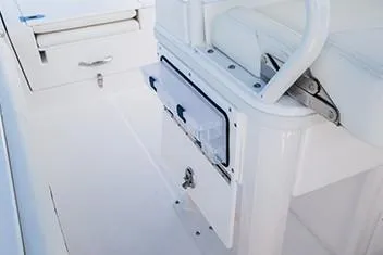 Slide: The Image of Manufacturer Provided Image: 2020 Everglades 253 Center Console storage compartments and seating area. - 14