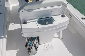 Slide: The Image of Manufacturer Provided Image: 2020 Everglades 253 Center Console boat interior with seating and storage. - 13