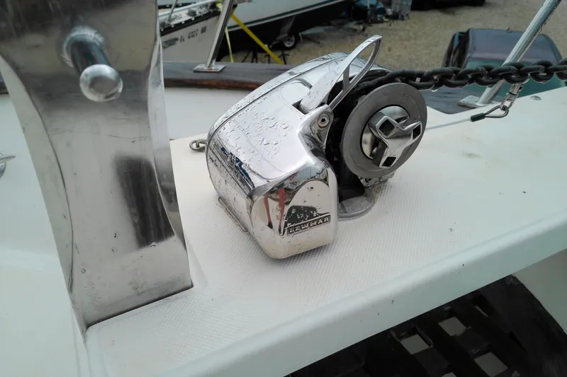 Slide: The Image of Close-up of a Lewmar anchor windlass on a 2005 Mariner 34 Orient yacht. - 13