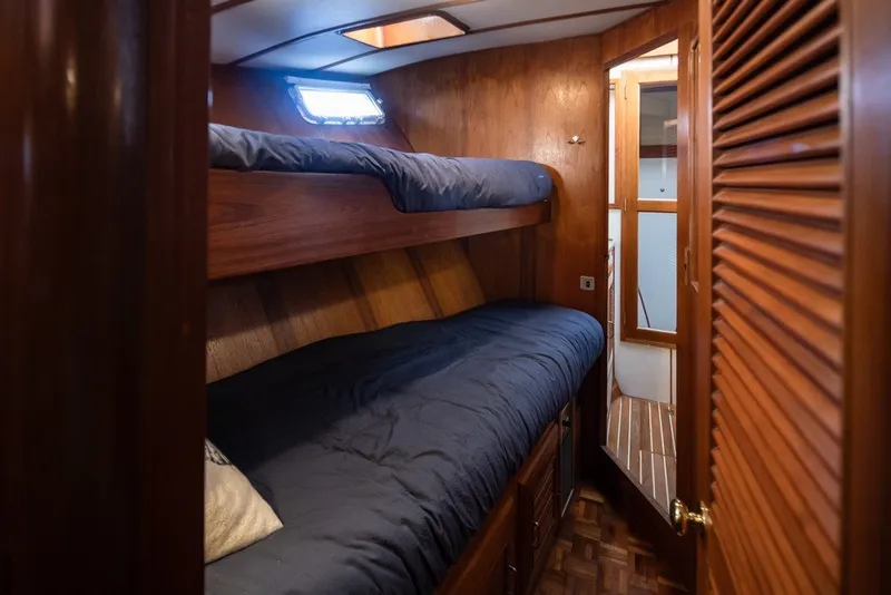 Slide: The Image of Cozy cabin with bunk beds on 1982 Ocean Alexander 50 Mark I yacht. - 26